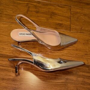 Steve Madden Metallic Silver Pointed Heels